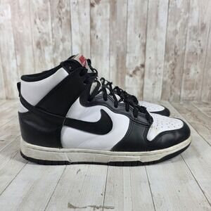 Nike Dunk High Women's Black White Leather Basketball Sneakers Size‎ 9